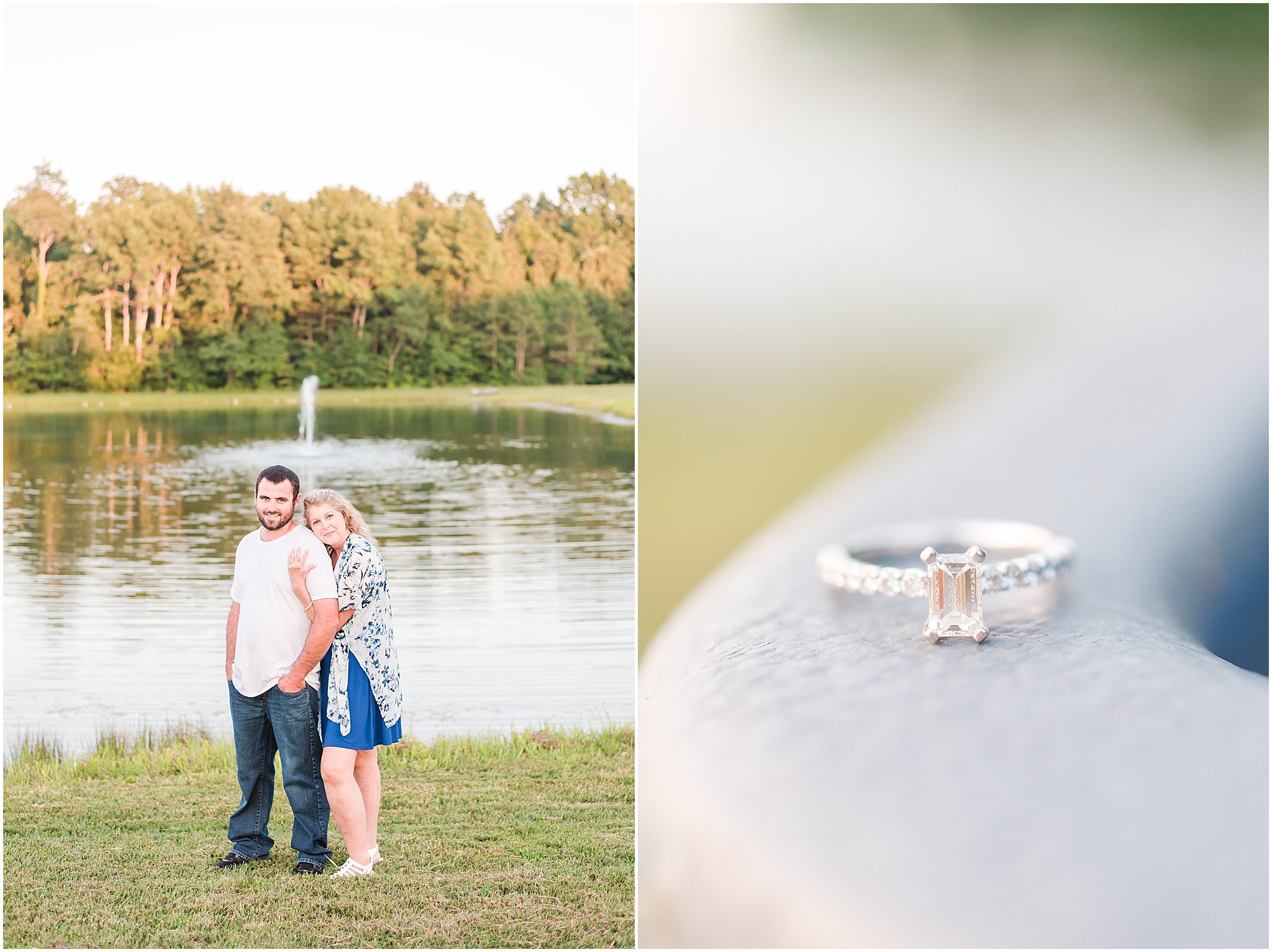 Bloomfield Indiana engagement session stunning emerald cut engagement ring