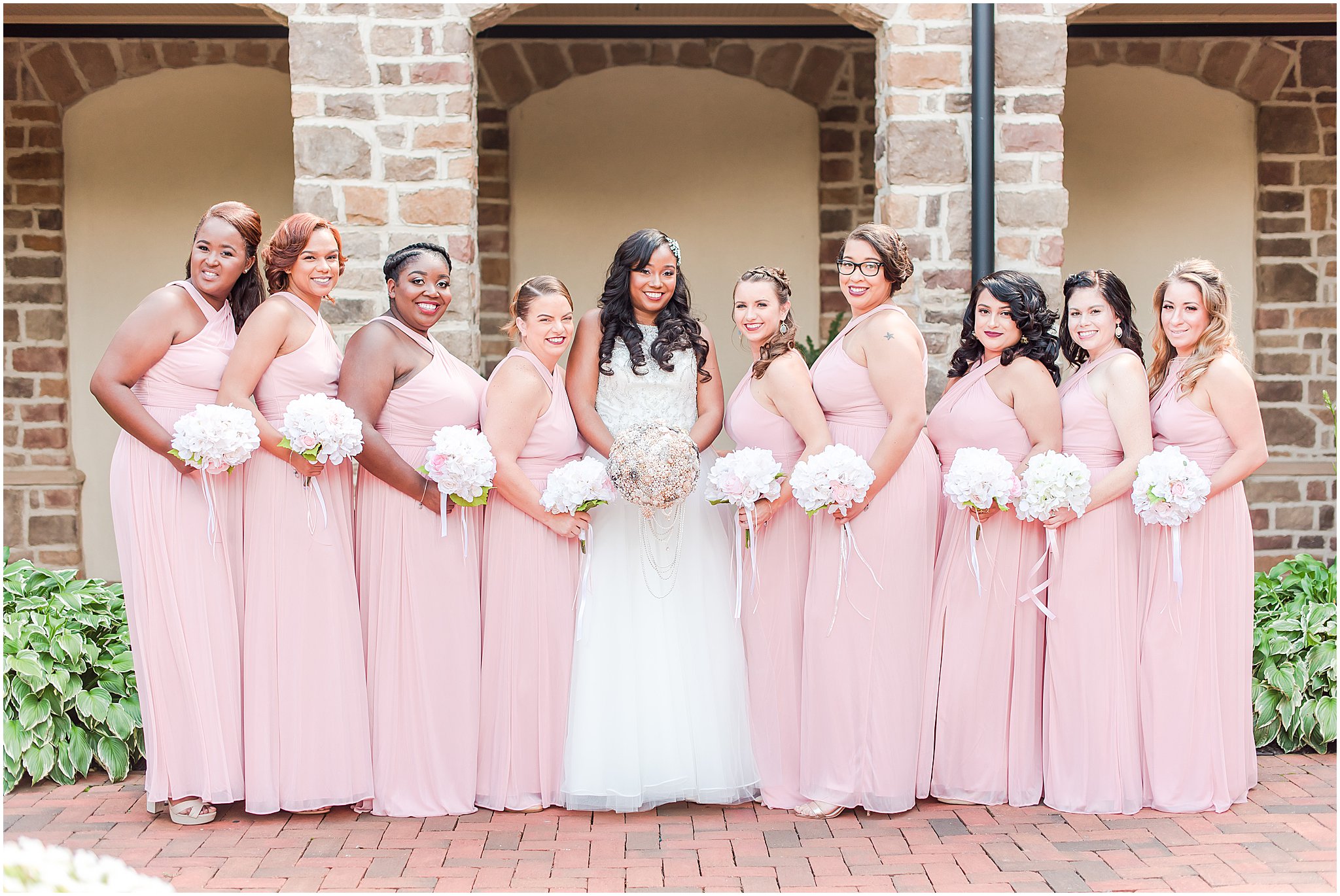 Bridal party portraits at the Pinnacle Golf Club in Grove City, OH | Courtney Carney Photography