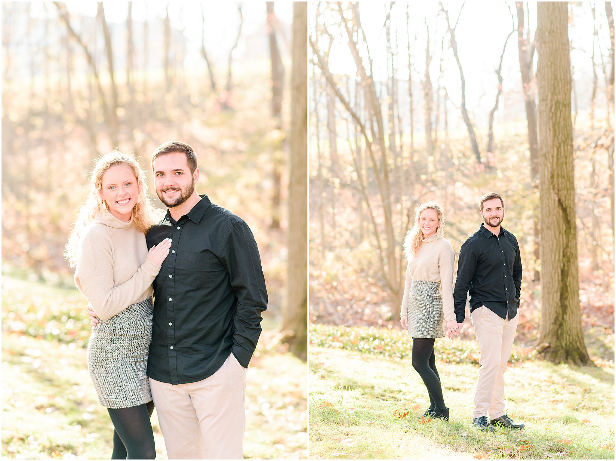 Couple smiling at camera during Holcomb Gardens Engagement Session