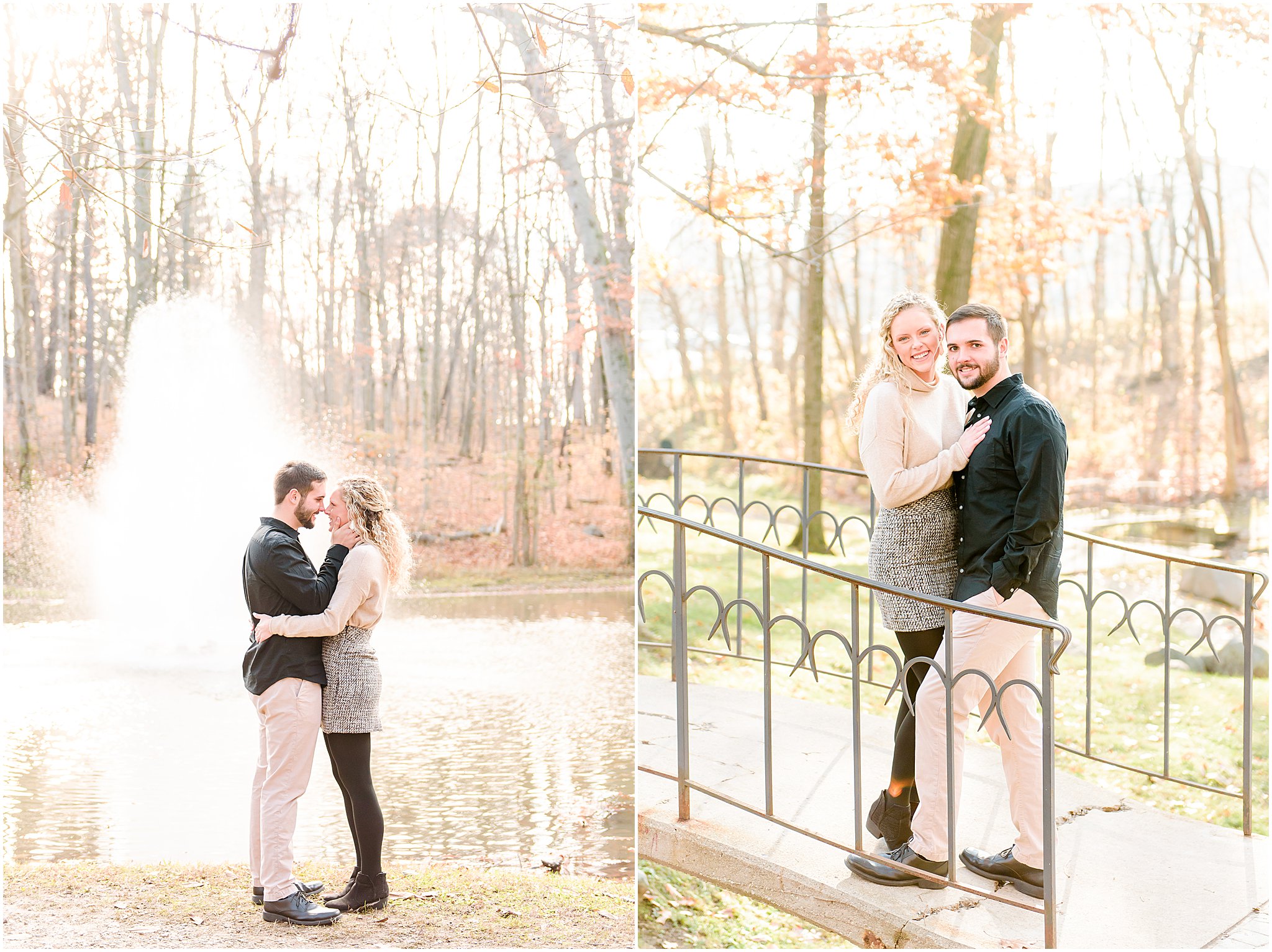 Couple nose to nose during Holcomb Gardens Engagement Session