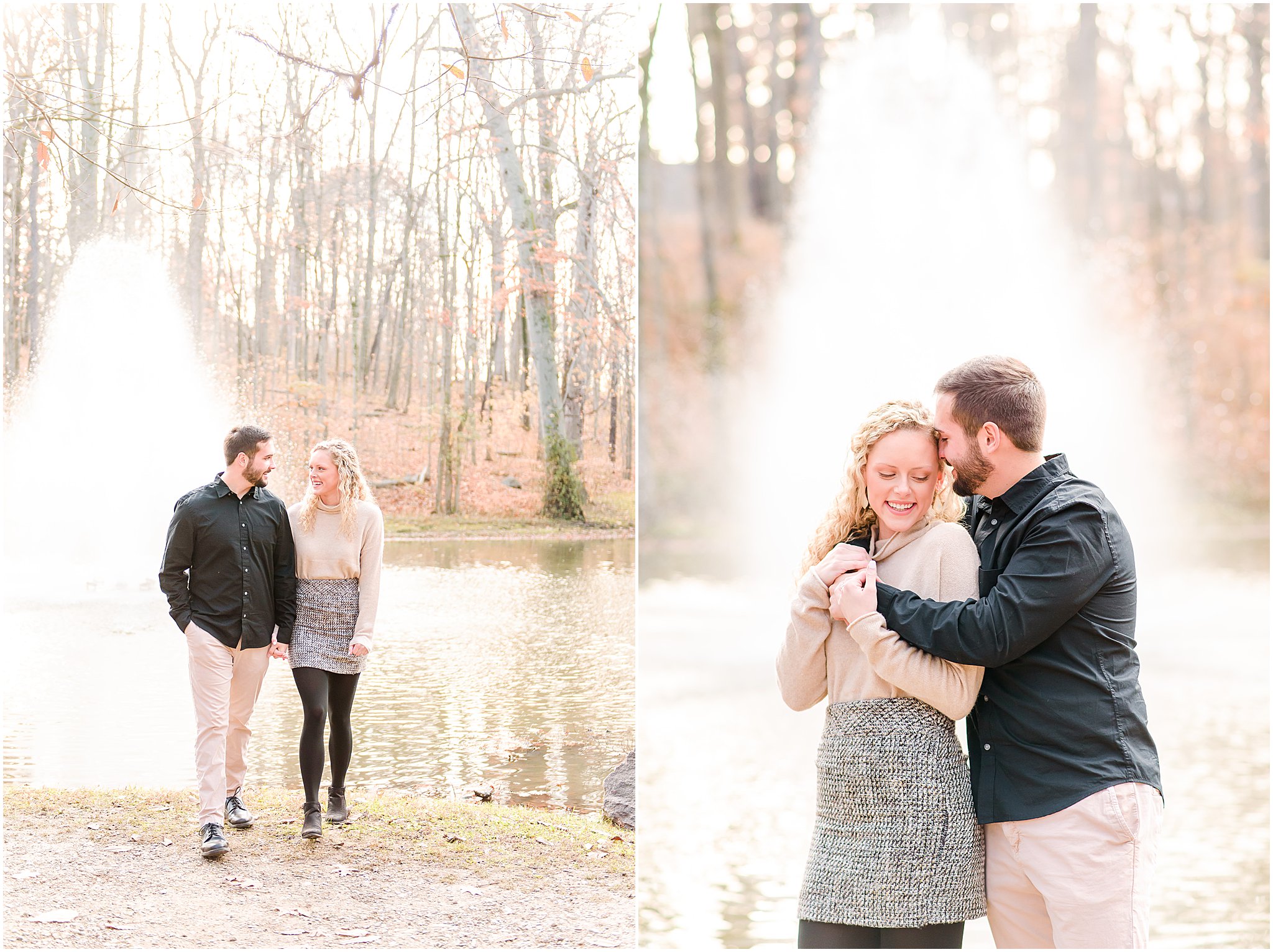 Couple nuzzling during Holcomb Gardens Engagement Session