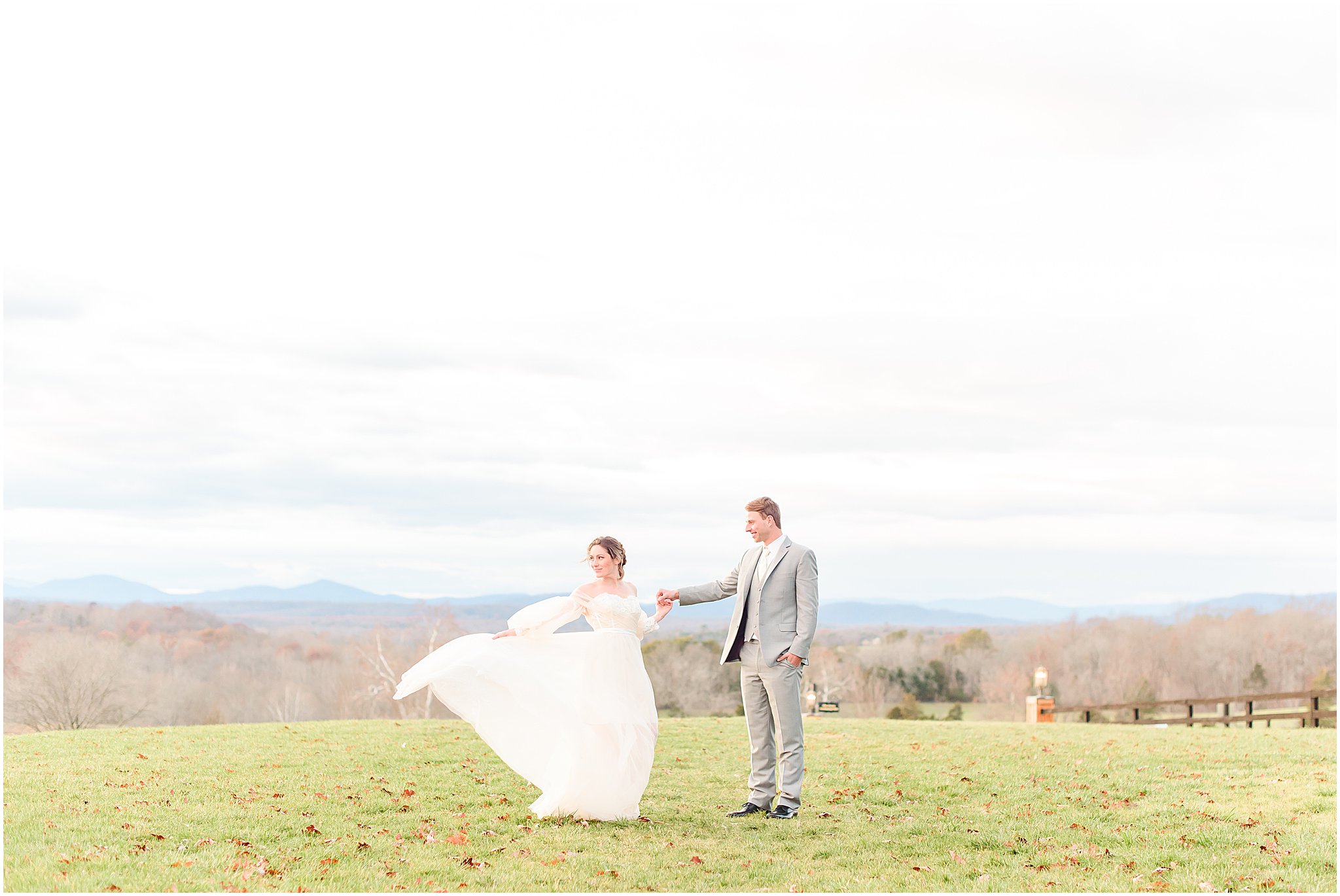 Bride and groom mountain background Mount Ida Farm Wedding