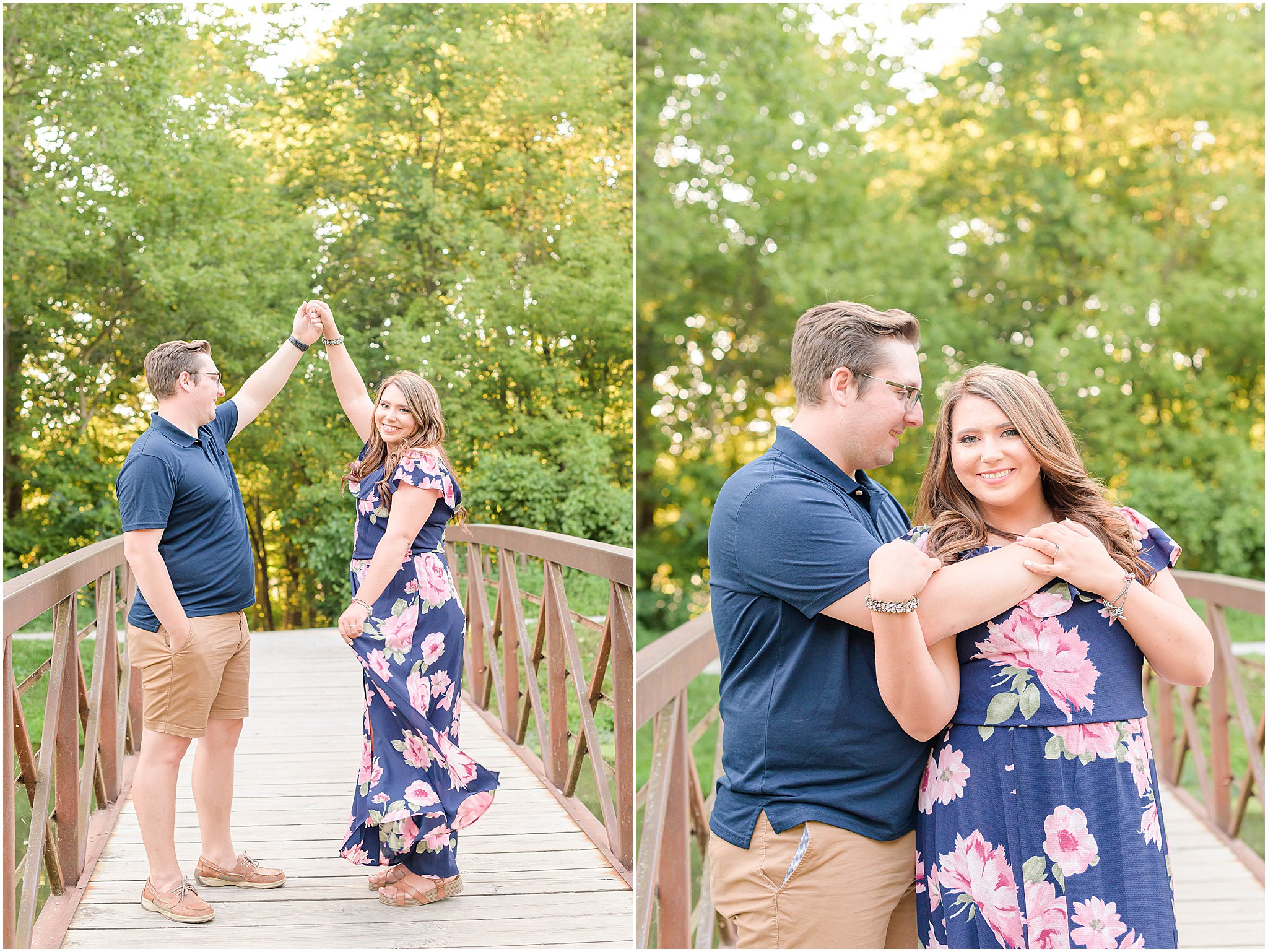 Girl twirling with boyfriend Holcomb Gardens family session