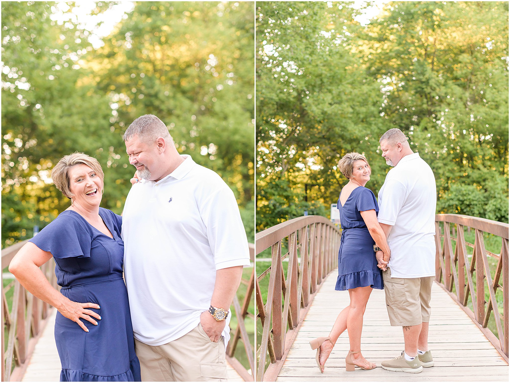 Couple smiling with each other Holcomb Gardens family session