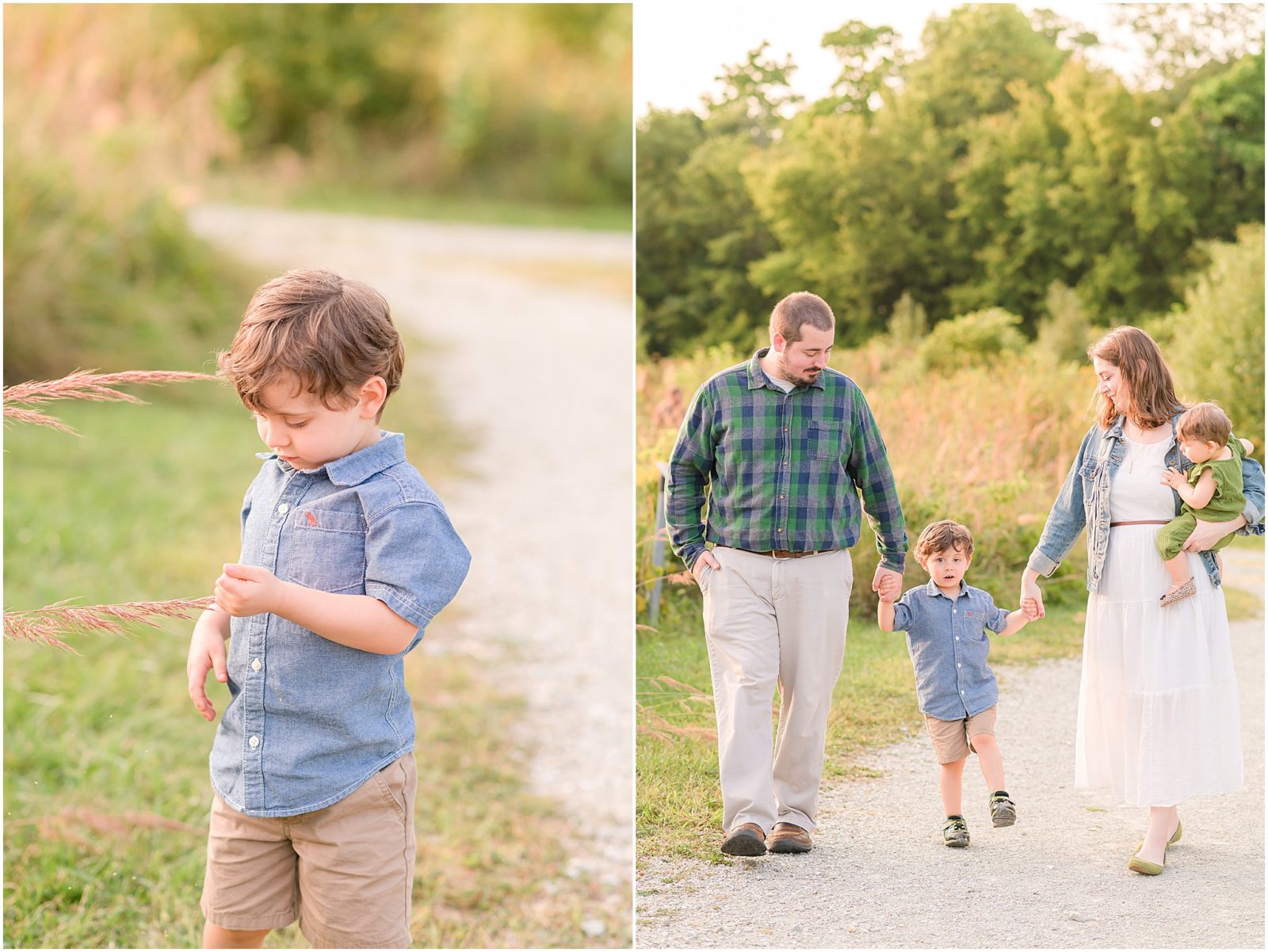 Family walking Cool Creek Park family session