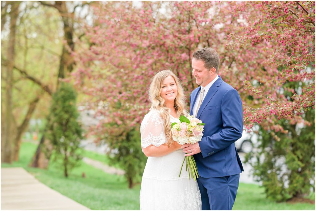 Couple smiling together Ironworks Hotel Elopement