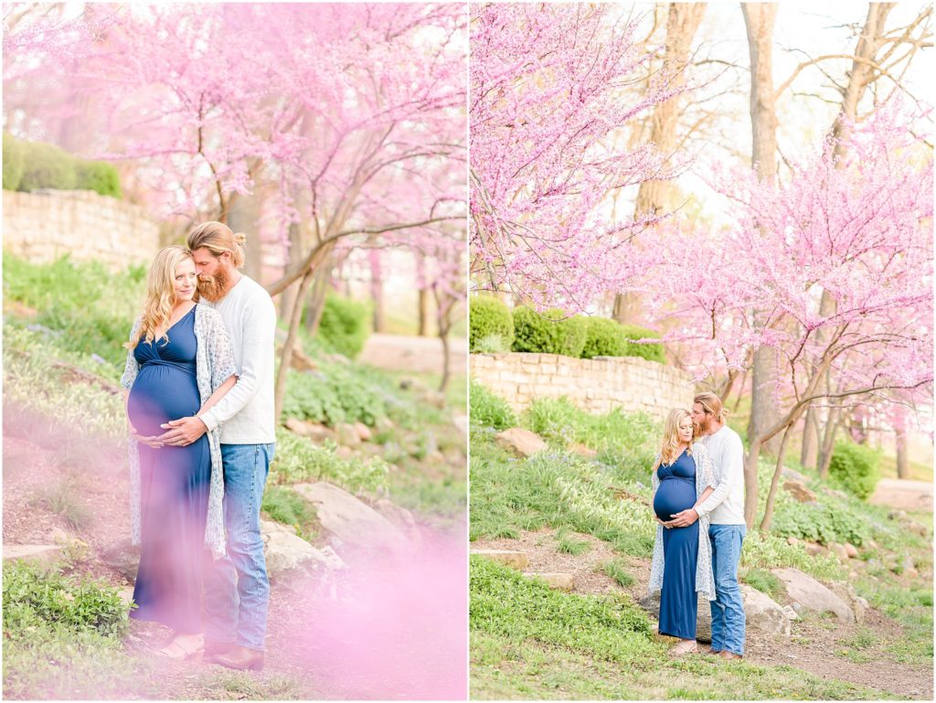 Couple nuzzling as they cradle baby bump Province Park Maternity Session