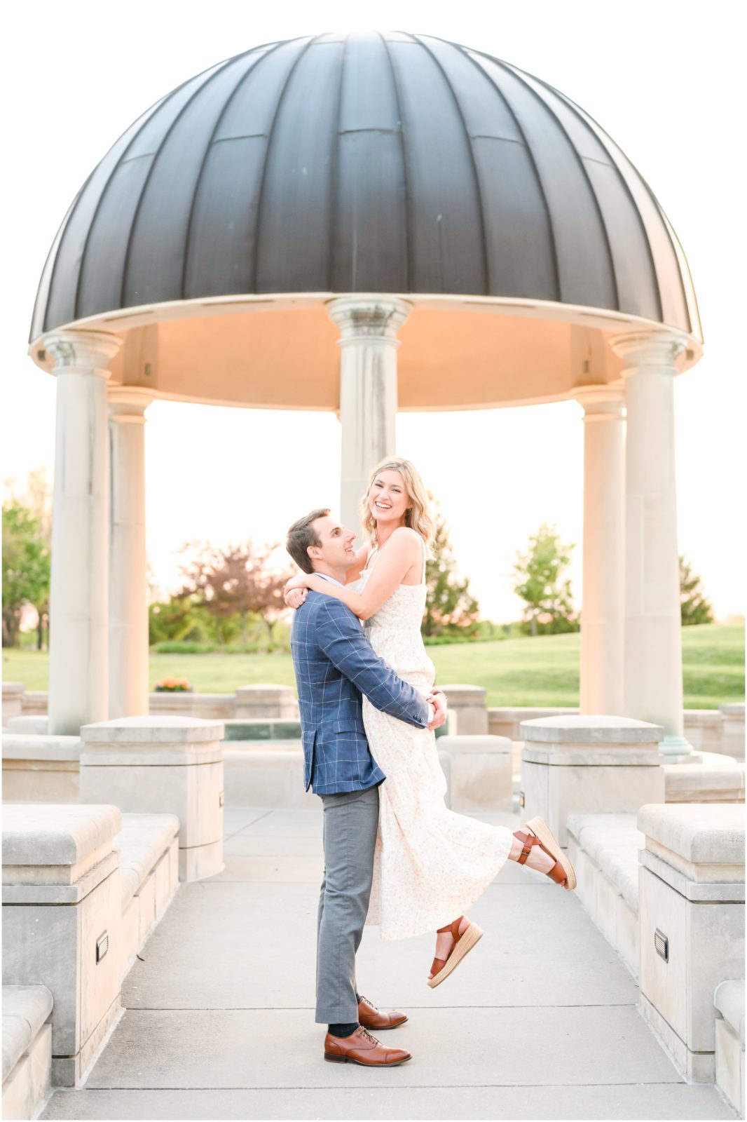 Lift kiss Coxhall Gardens Engagement Session
