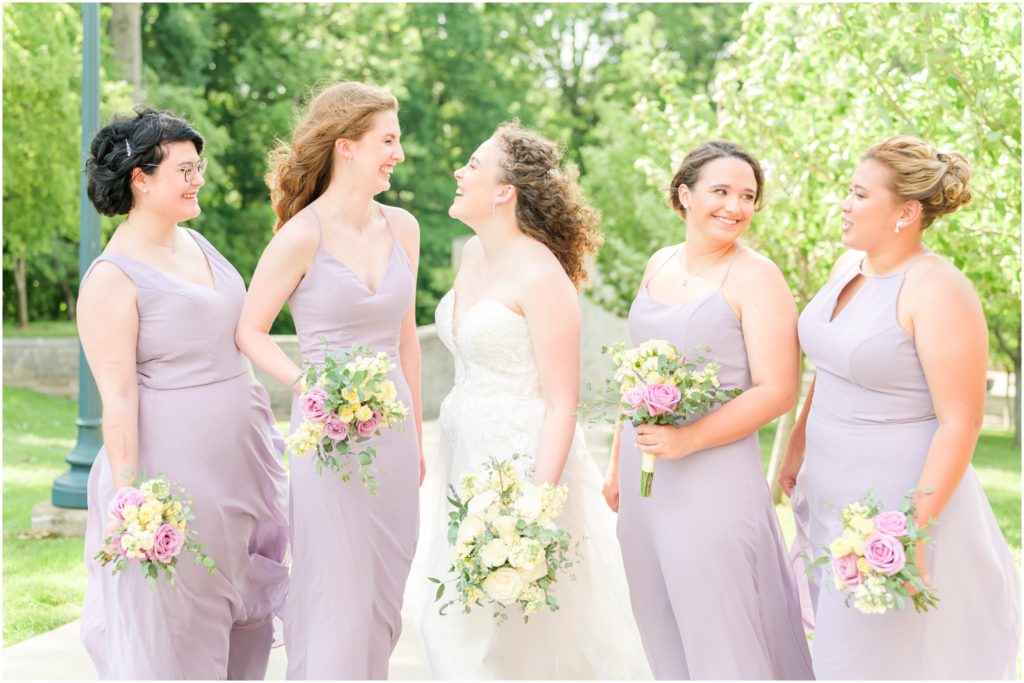 Bridesmaids photos White Chapel Rose Hulman Wedding
