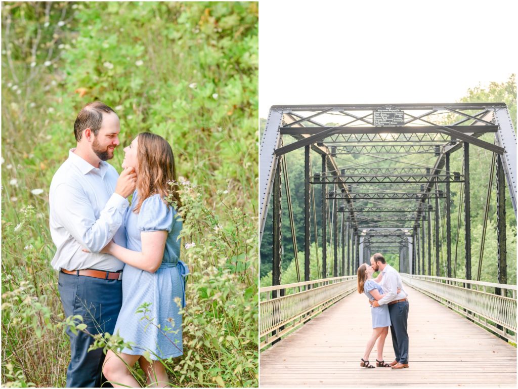 Dip kiss Charlestown State Park engagement session