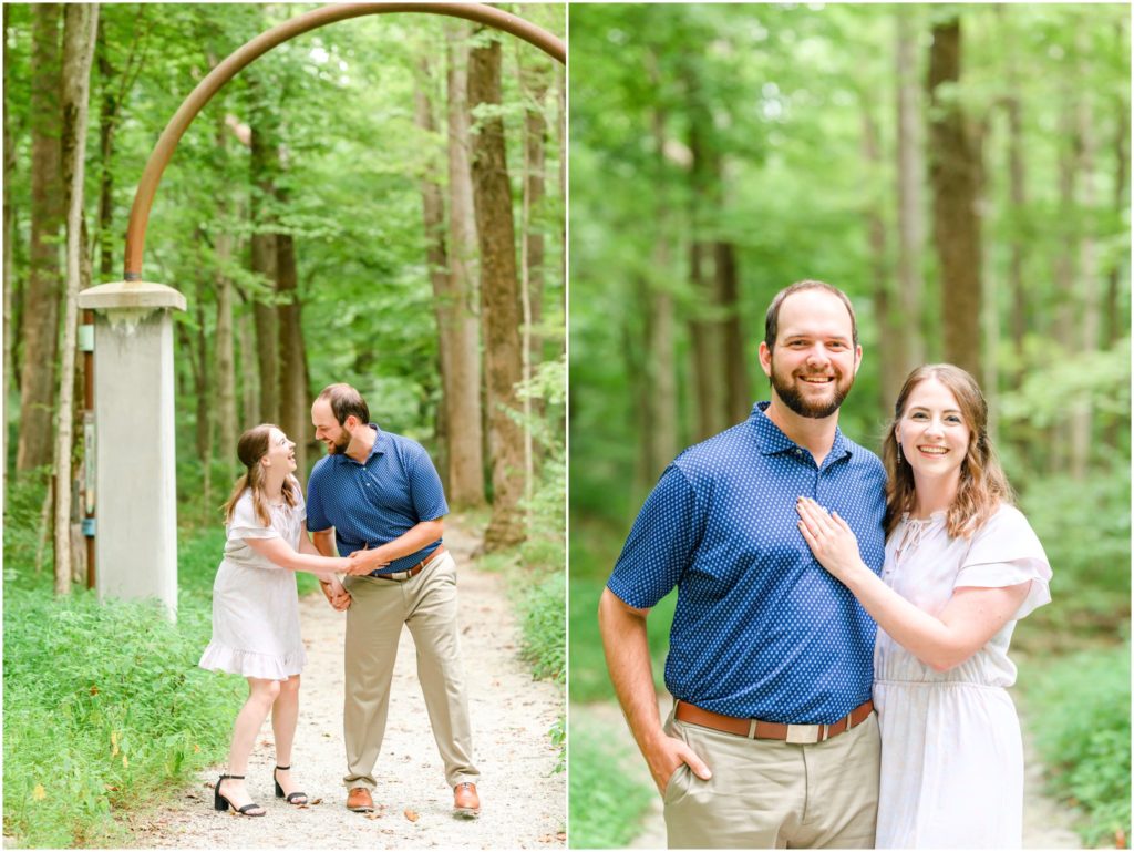 Couple laughing with each other Charlestown State Park engagement session