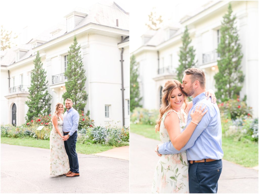 Temple kiss Newfields engagement session
