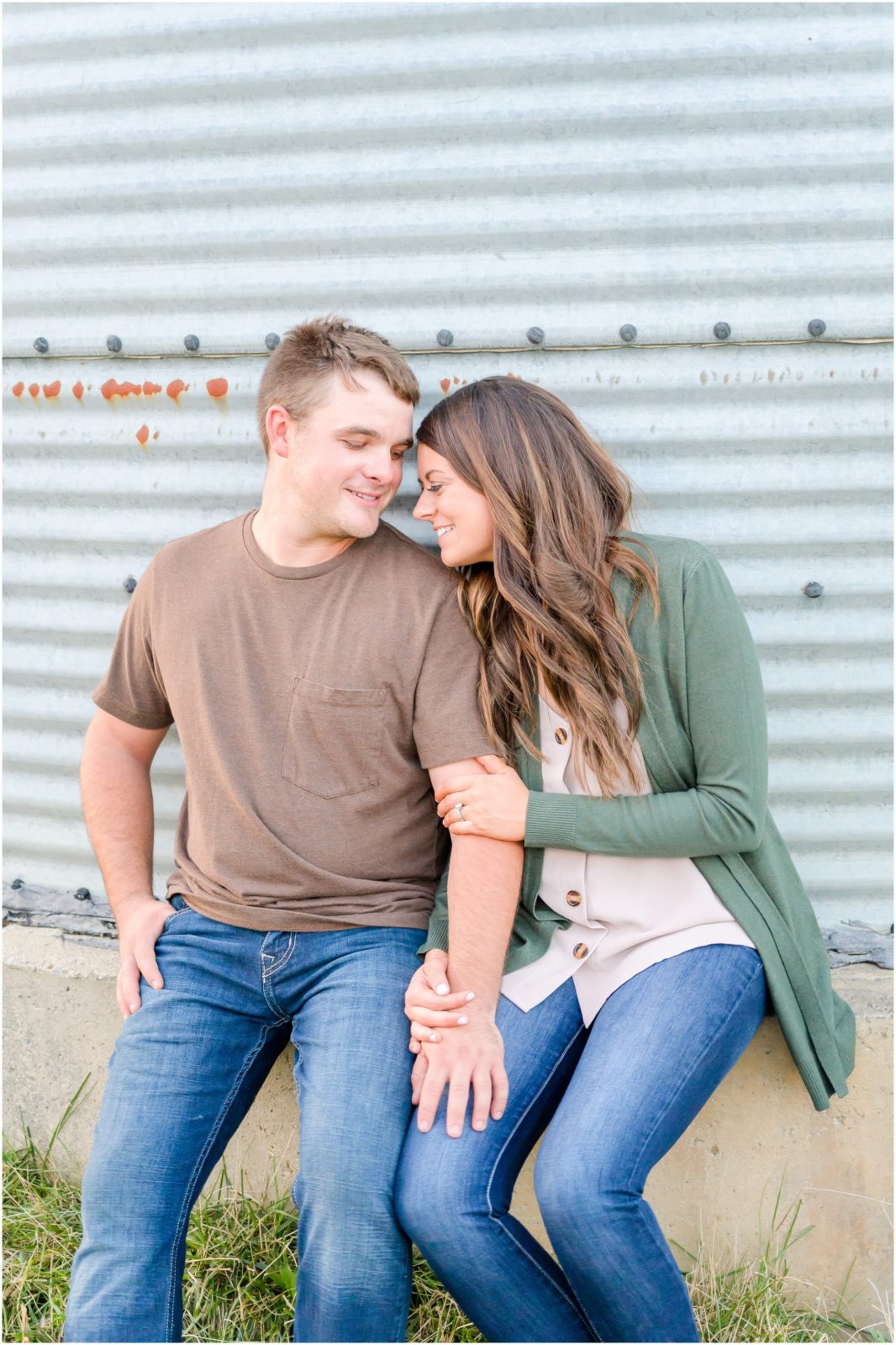 Couple nose to nose New Castle Indiana engagement session