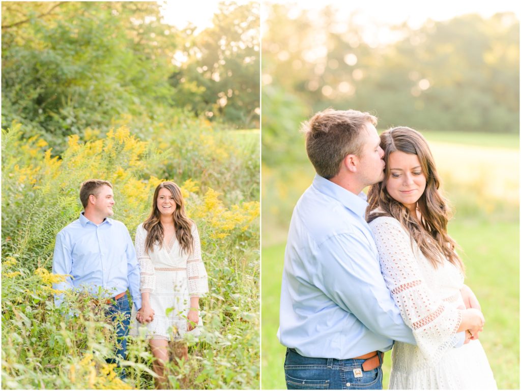 Temple kiss New Castle Indiana engagement session