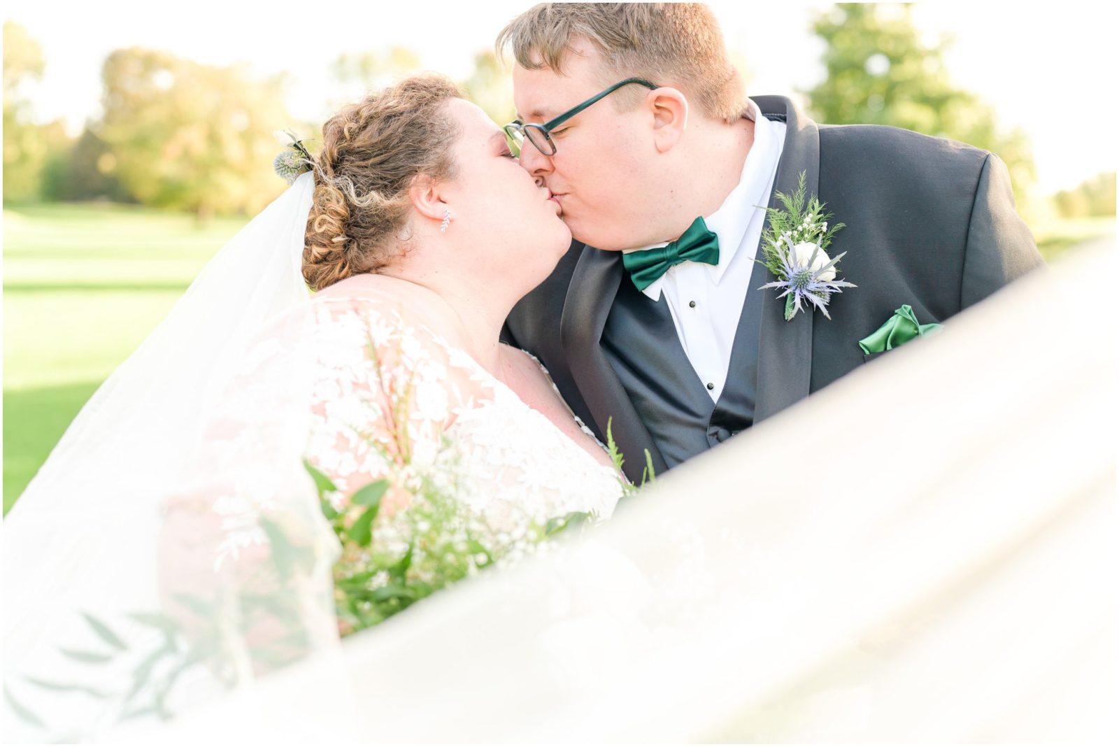 Veil swoop kiss Balmoral House wedding