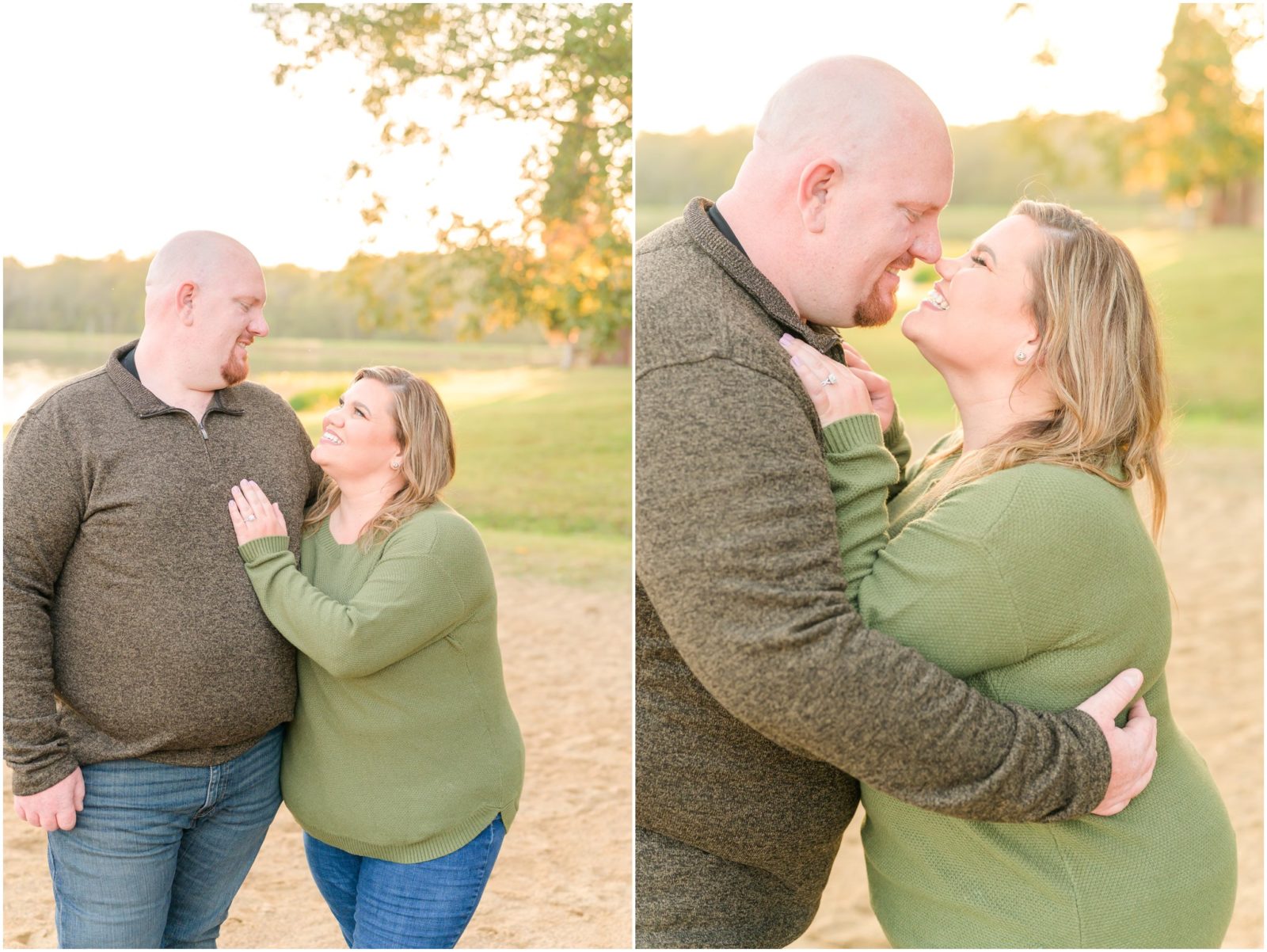 Couple nose to nose Lincoln State Park engagement session