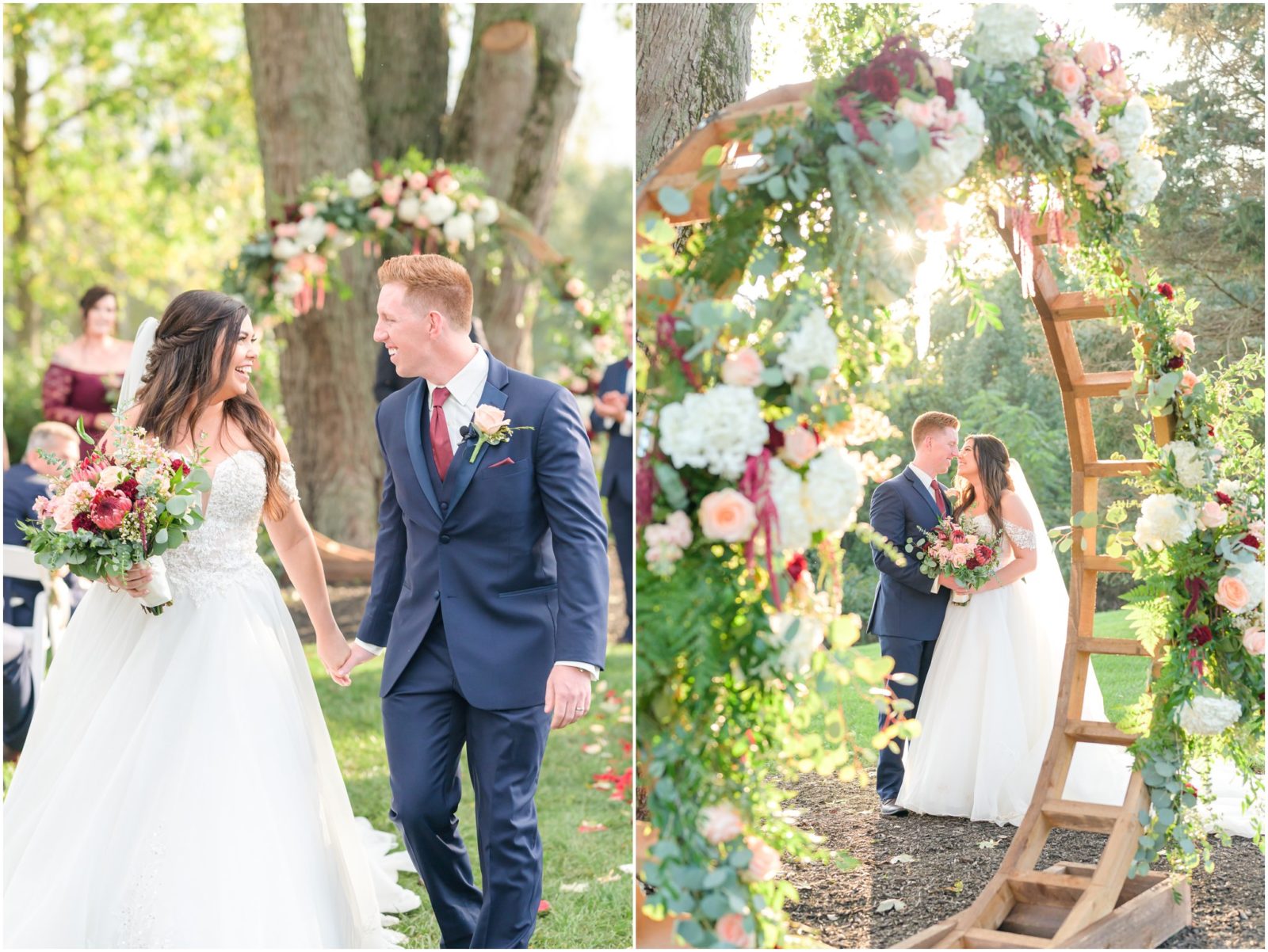 Bride and groom nose to nose Mustard Seed Gardens wedding