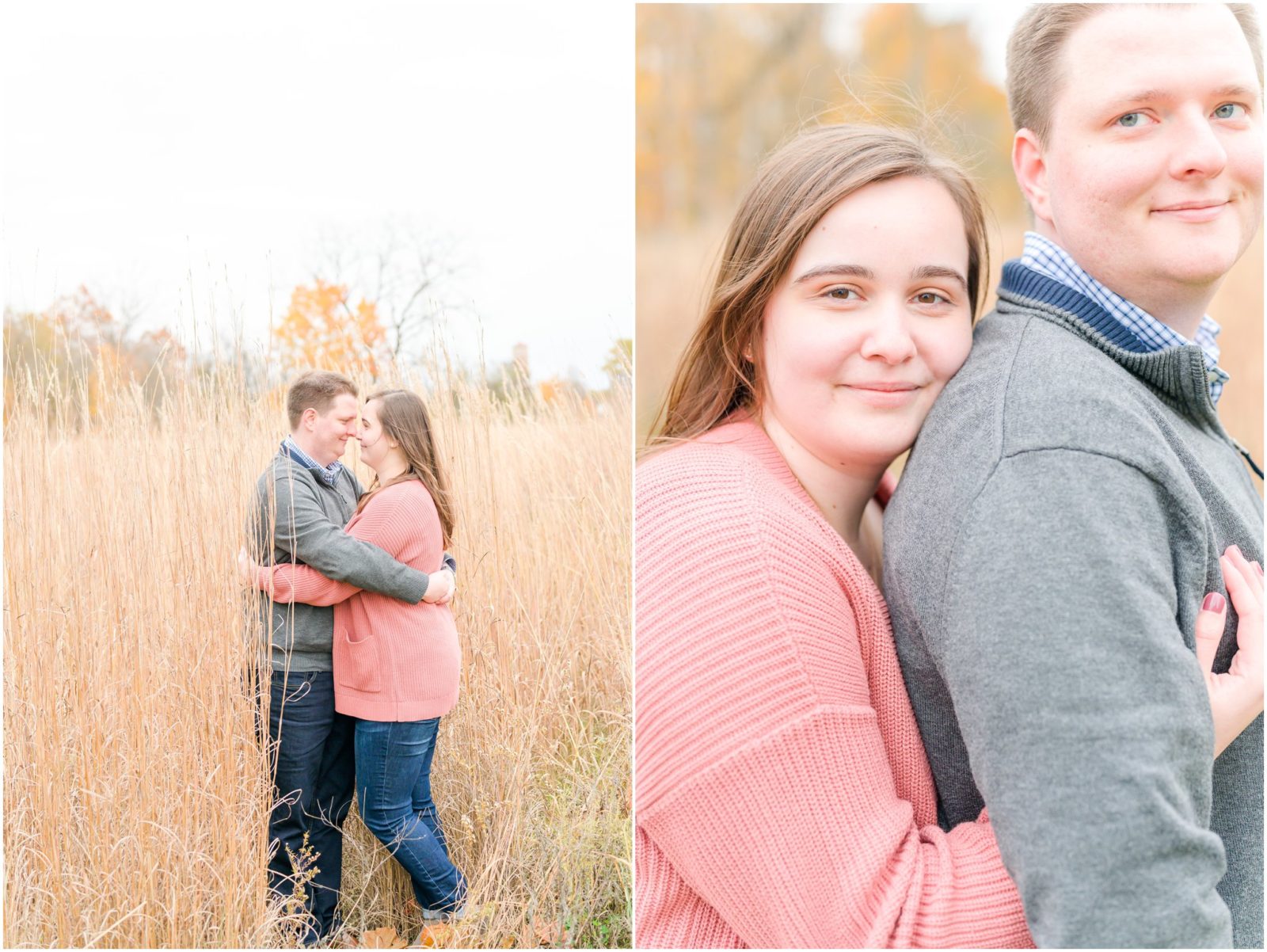 Couple nose to nose Fort Harrison State Park engagement session