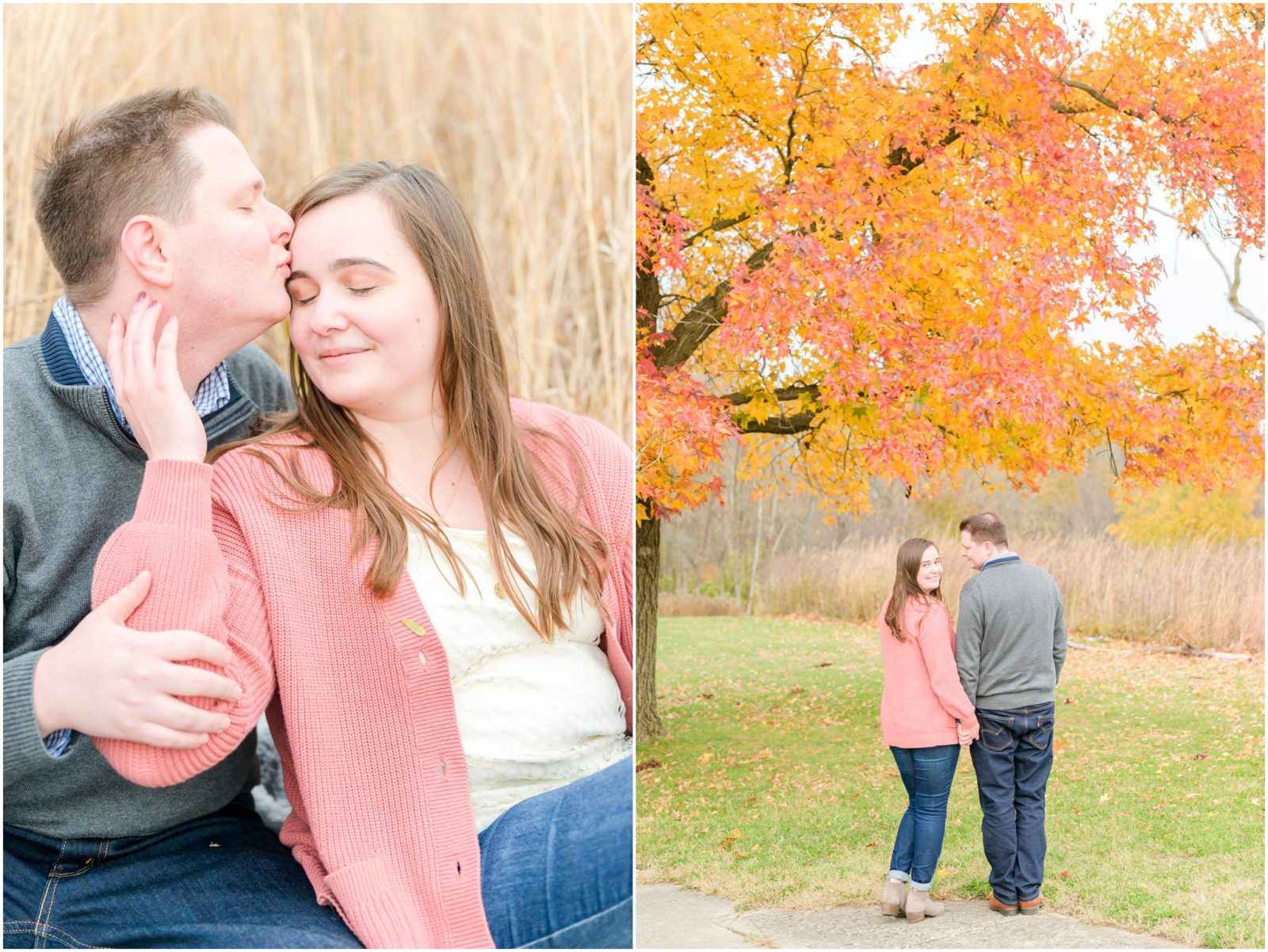 Temple kiss Fort Harrison State Park engagement session