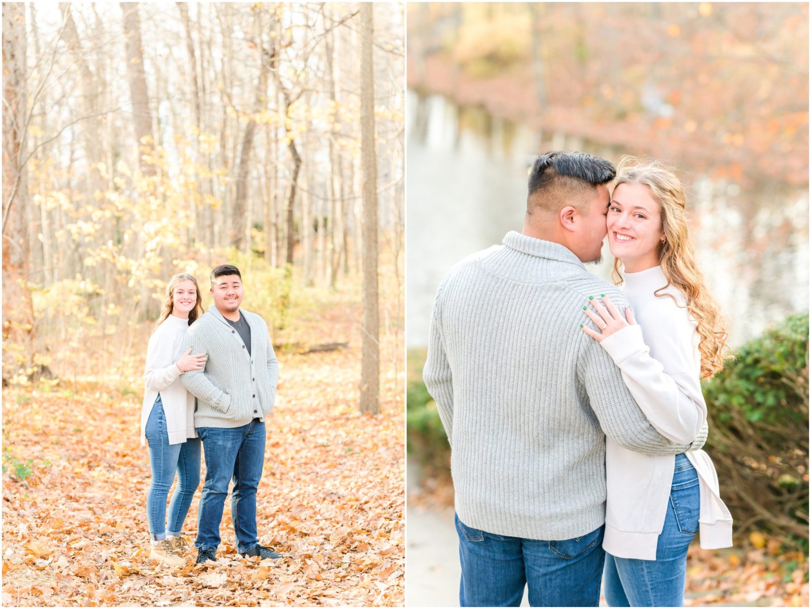 Couple nuzzling Holcomb Gardens engagement session