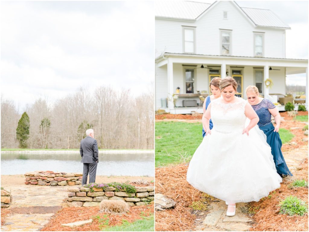First Look with Dad Matilda's Event Barn Wedding