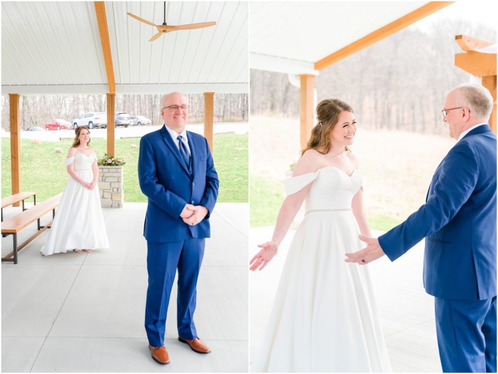 First Looks with Dad The Wilds Venue spring wedding