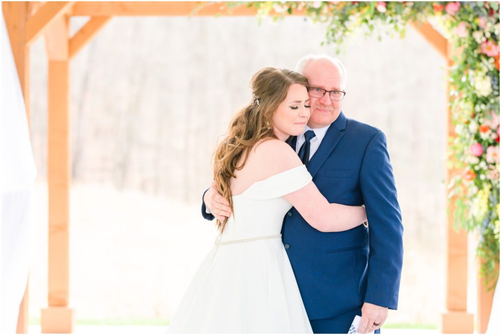 First Look with Dad The Wilds Venue spring wedding