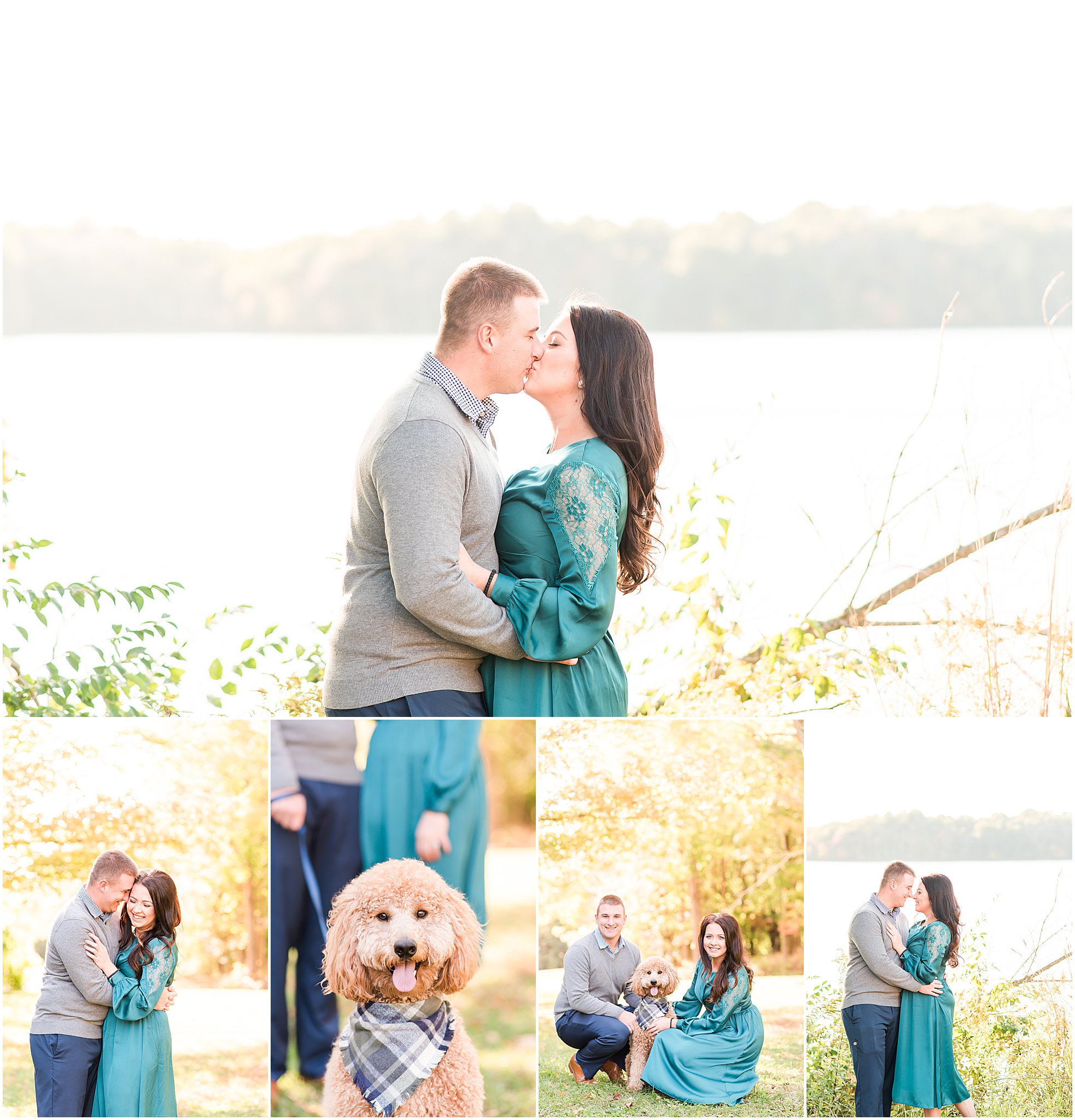 Couple kissing during Eagle Creek Park couples session