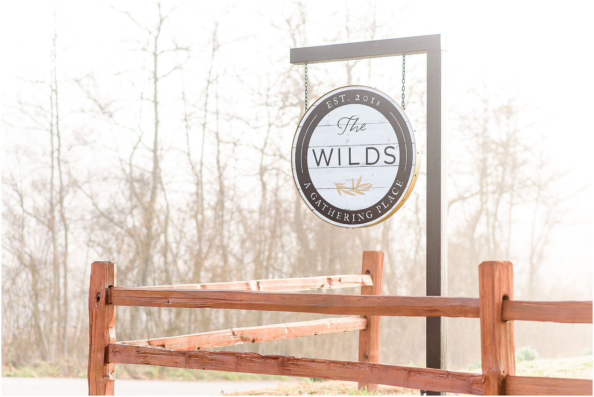 The Wilds Wedding Venue Welcome Sign