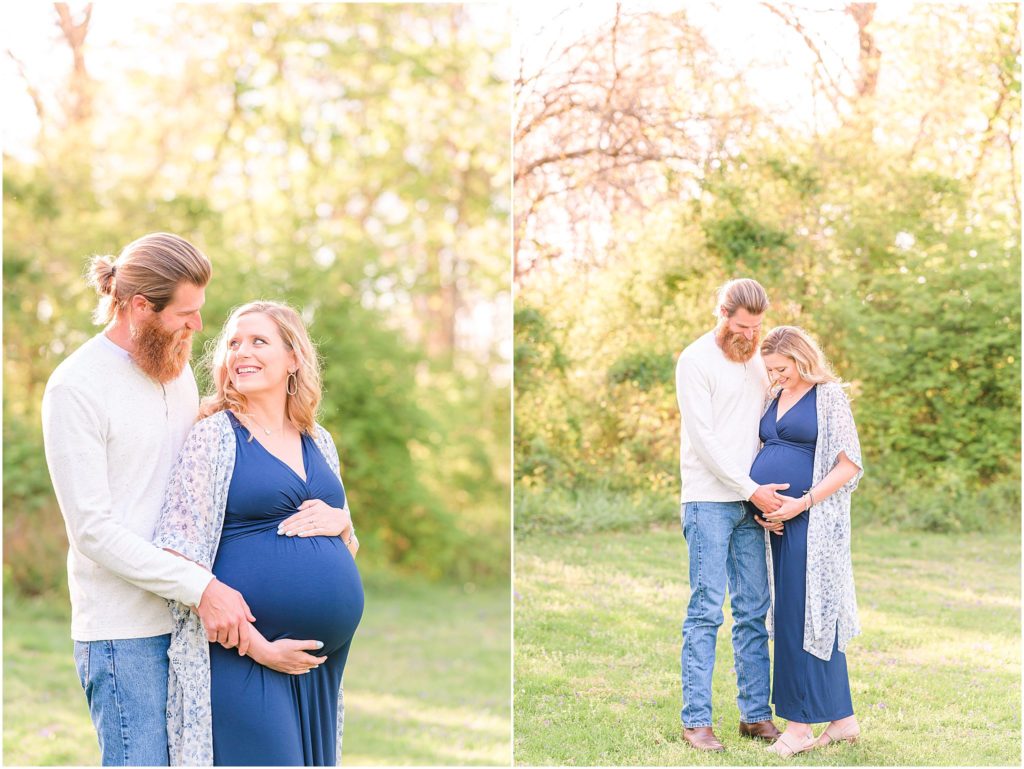 Couple cuddling baby bump Province Park Maternity Session
