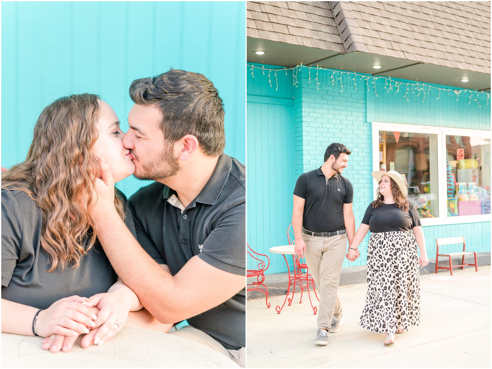 Kiss Downtown Franklin, Indiana engagement session