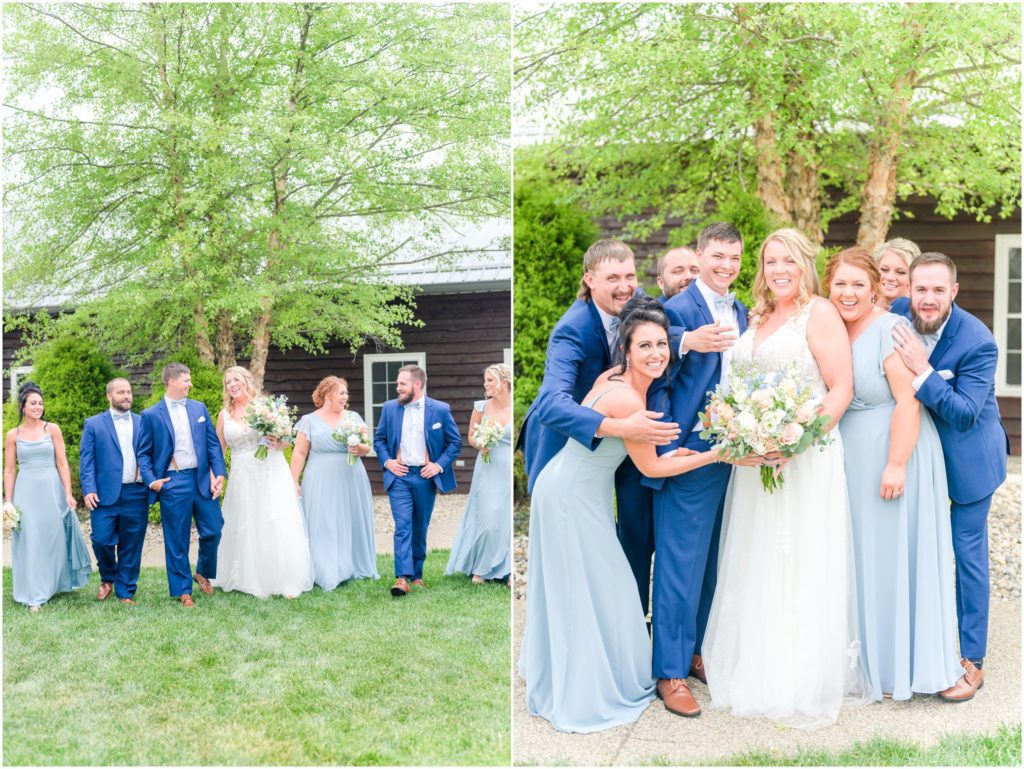 Bridal party photos Paoli Indiana Spring Wedding At Burton's Farmhouse