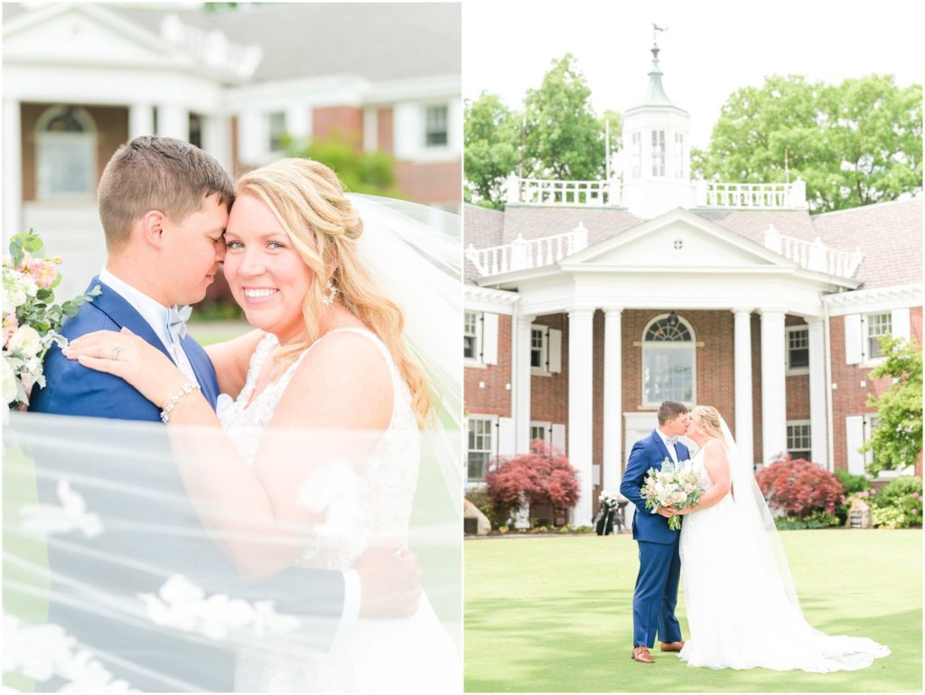 Bride and groom photos Paoli Indiana Spring Wedding At Pete Dye Golf Course