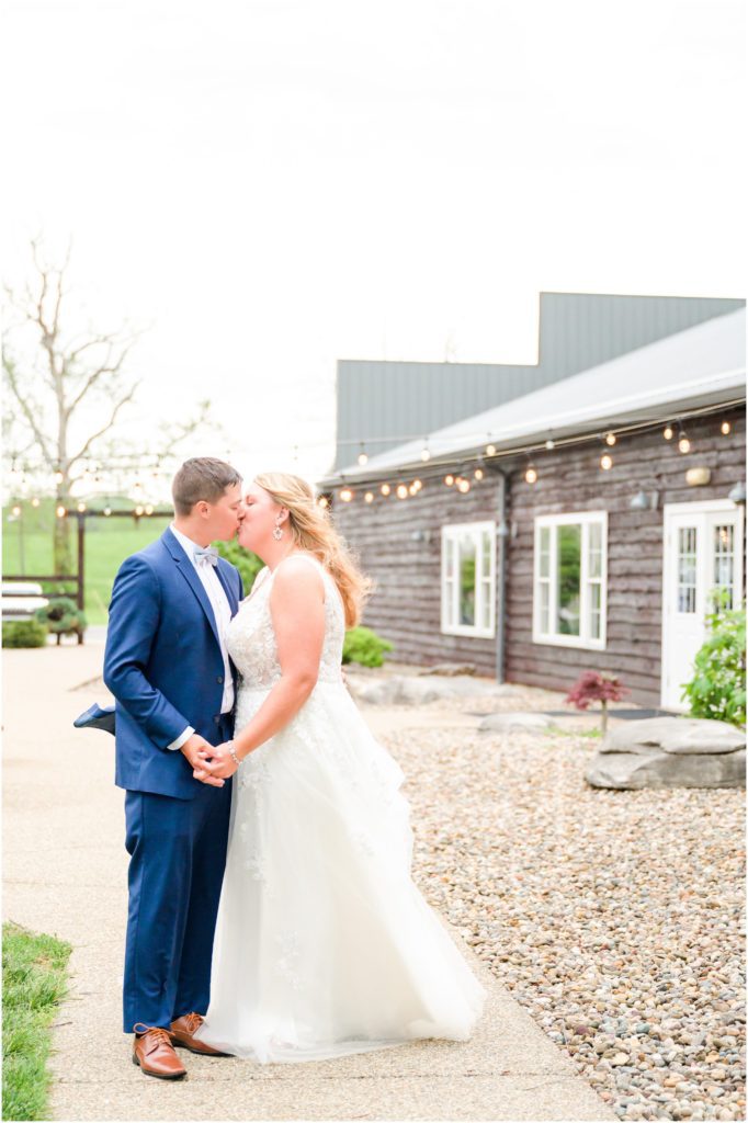Dip kiss Paoli Indiana Spring Wedding At Burton's Farmhouse