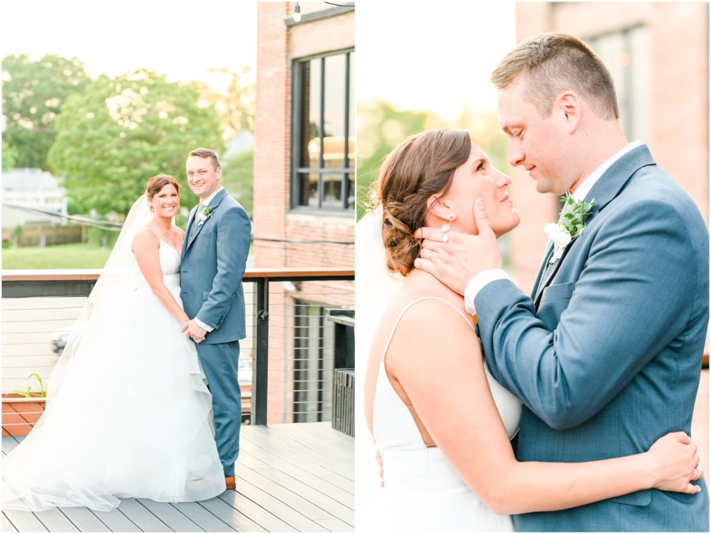 Bride and groom nose to nose Biltwell Event Center wedding