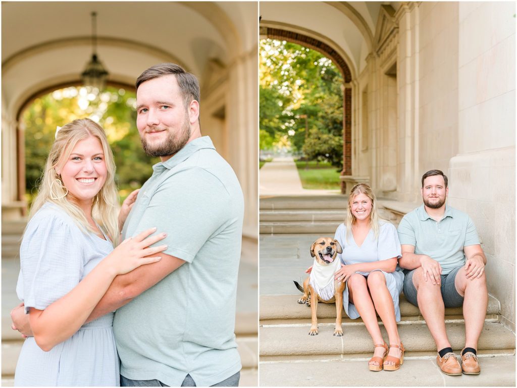 Engagement photos with dog Miami of Ohio engagement session
