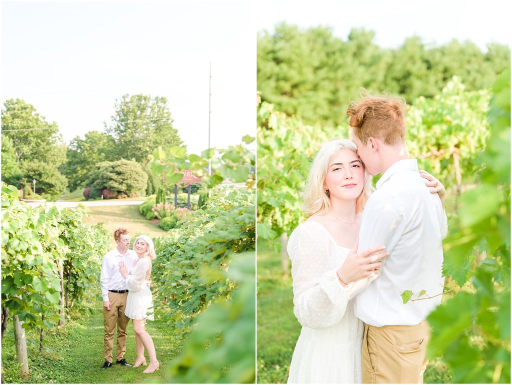 Temple kiss Oliver Winery engagement session