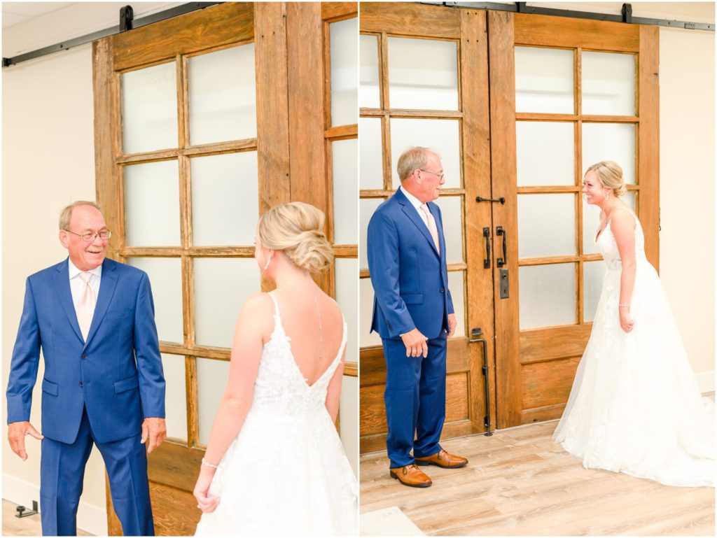 Father Daughter First Look Kruse Plaza wedding