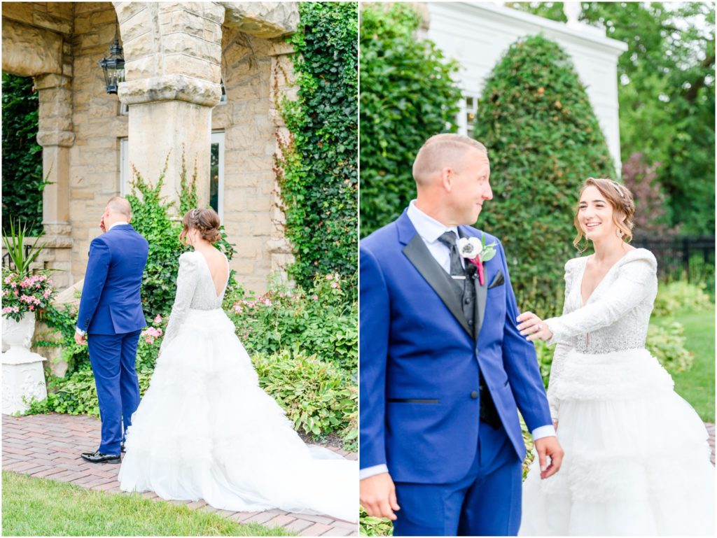 First Look photos The Haley Mansion wedding