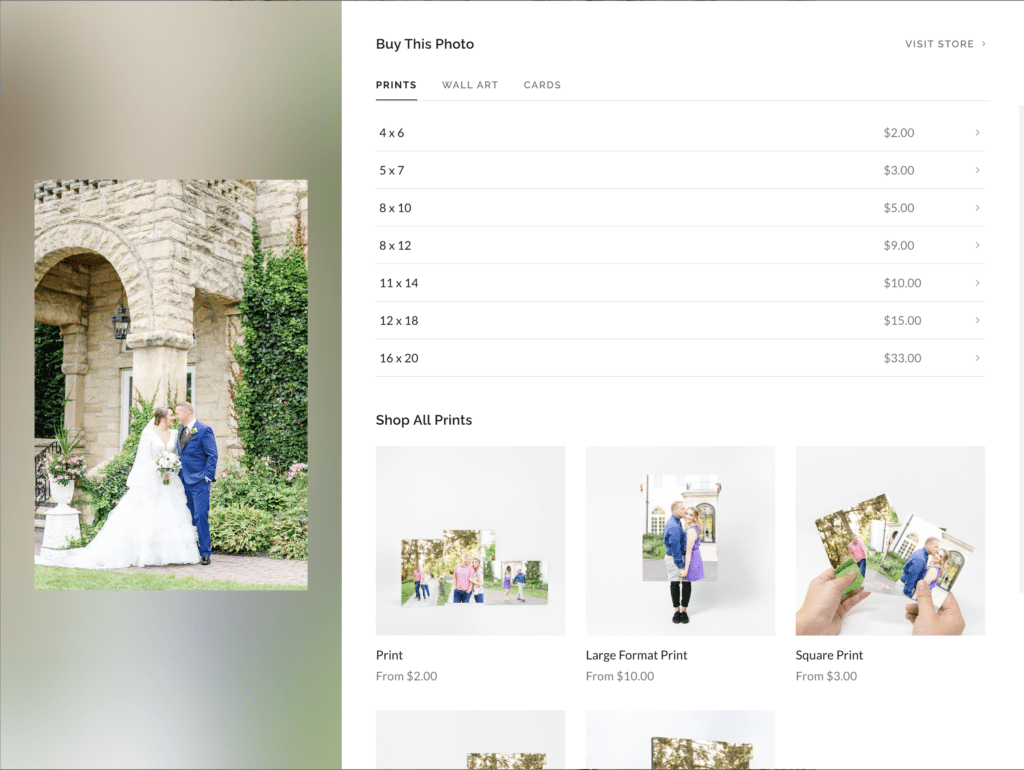 Ordering quality prints through your Pixieset photo gallery