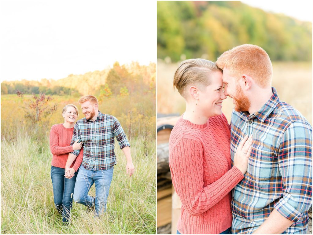 Fall engagement photos in Kingman, Indiana