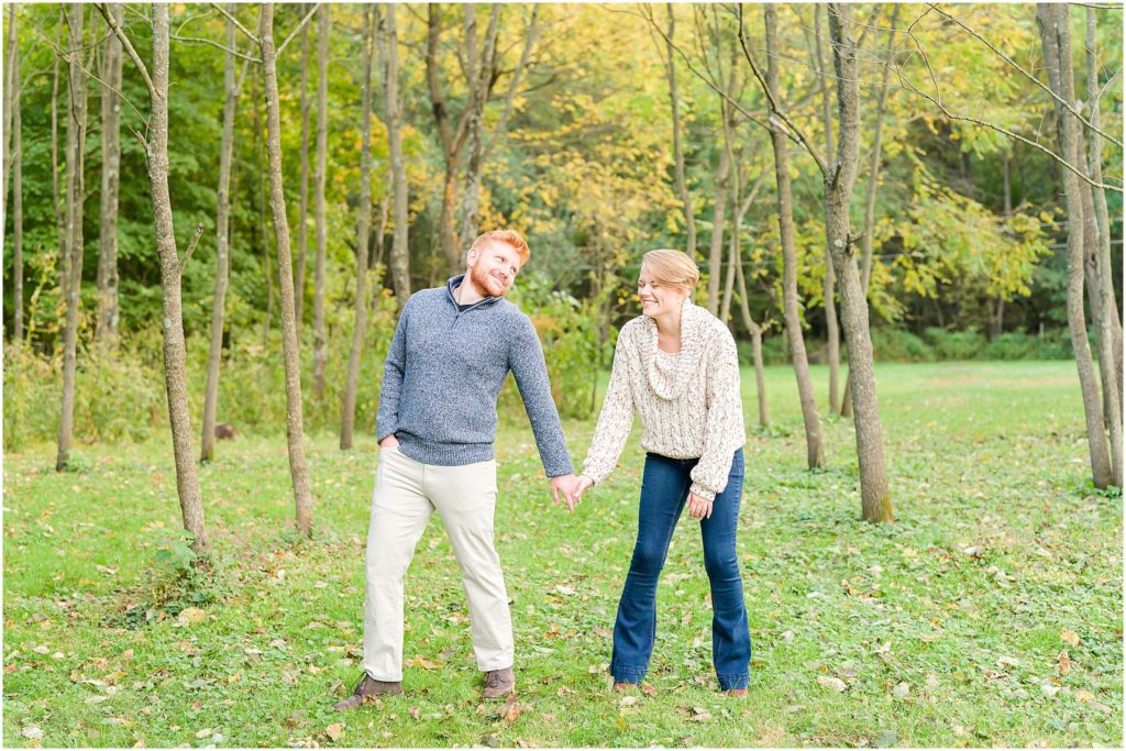 Fall engagement photos in Kingman, Indiana