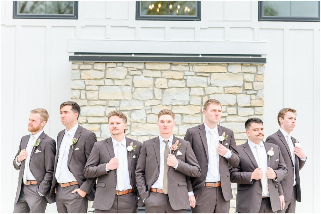 Groomsmen photos spring wedding at The Wilds Wedding Venue