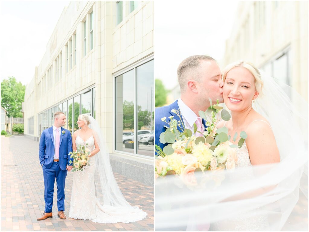 Bride and groom photos for an Indiana State House & War Memorial Elopement