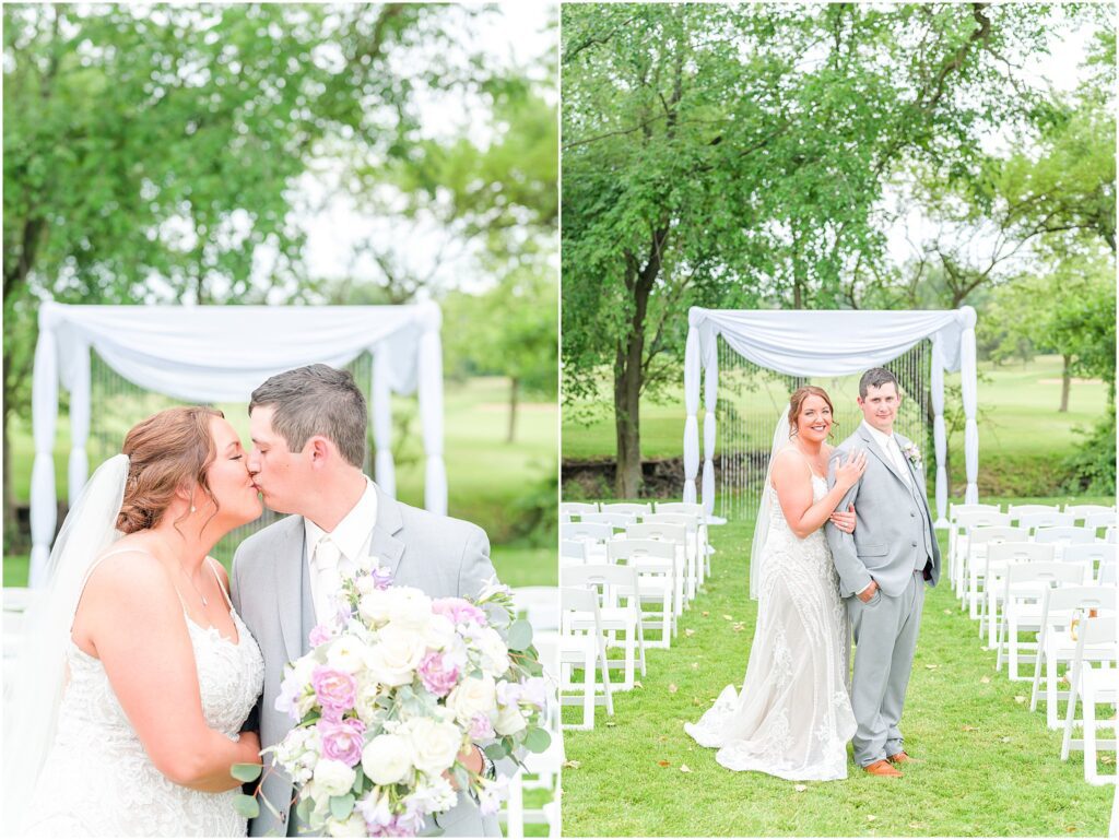 Bride and groom pictures Idlewild Country Club wedding