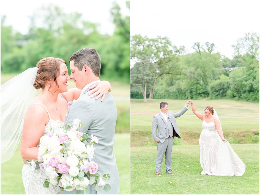 Bride and groom pictures Idlewild Country Club wedding