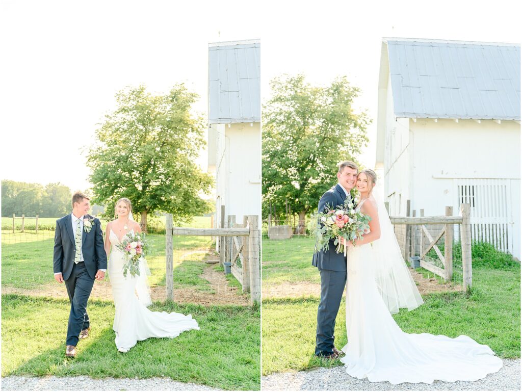 Bride and groom pictures Blossom Barn Venue wedding