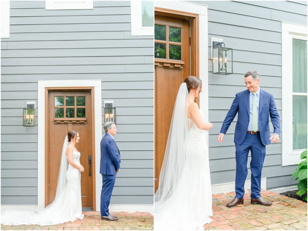 First Look with Dad Mustard Seed Gardens Wedding
