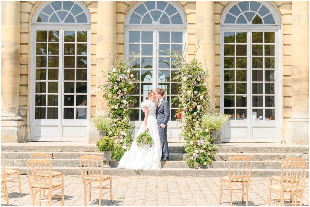 Bride and groom photos Chateau de Champlatreux wedding