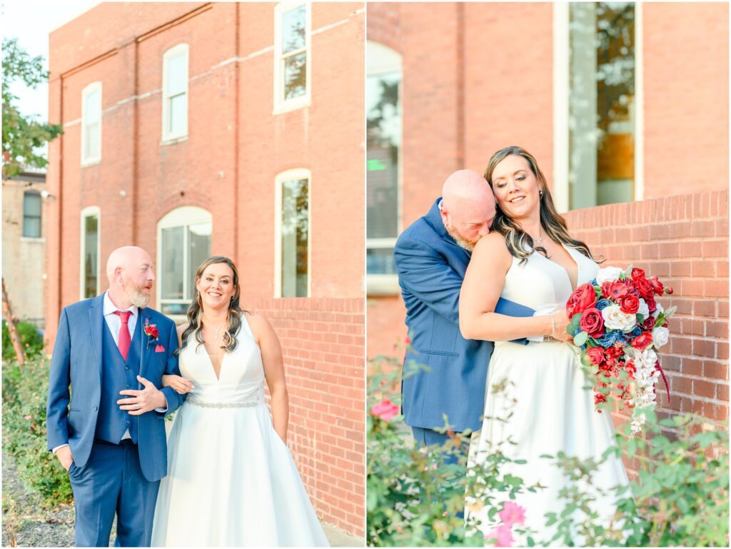 Bride and groom pictures Mill Top fall wedding